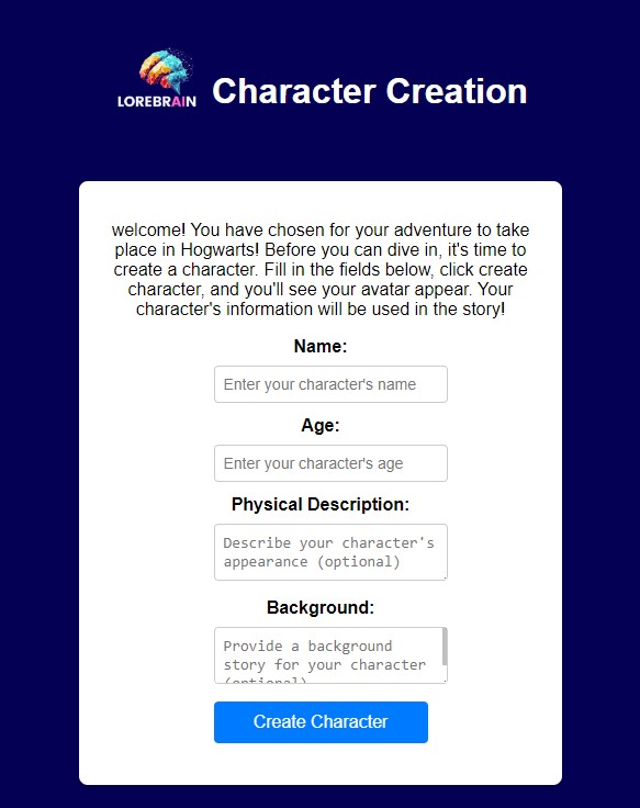 Create your character